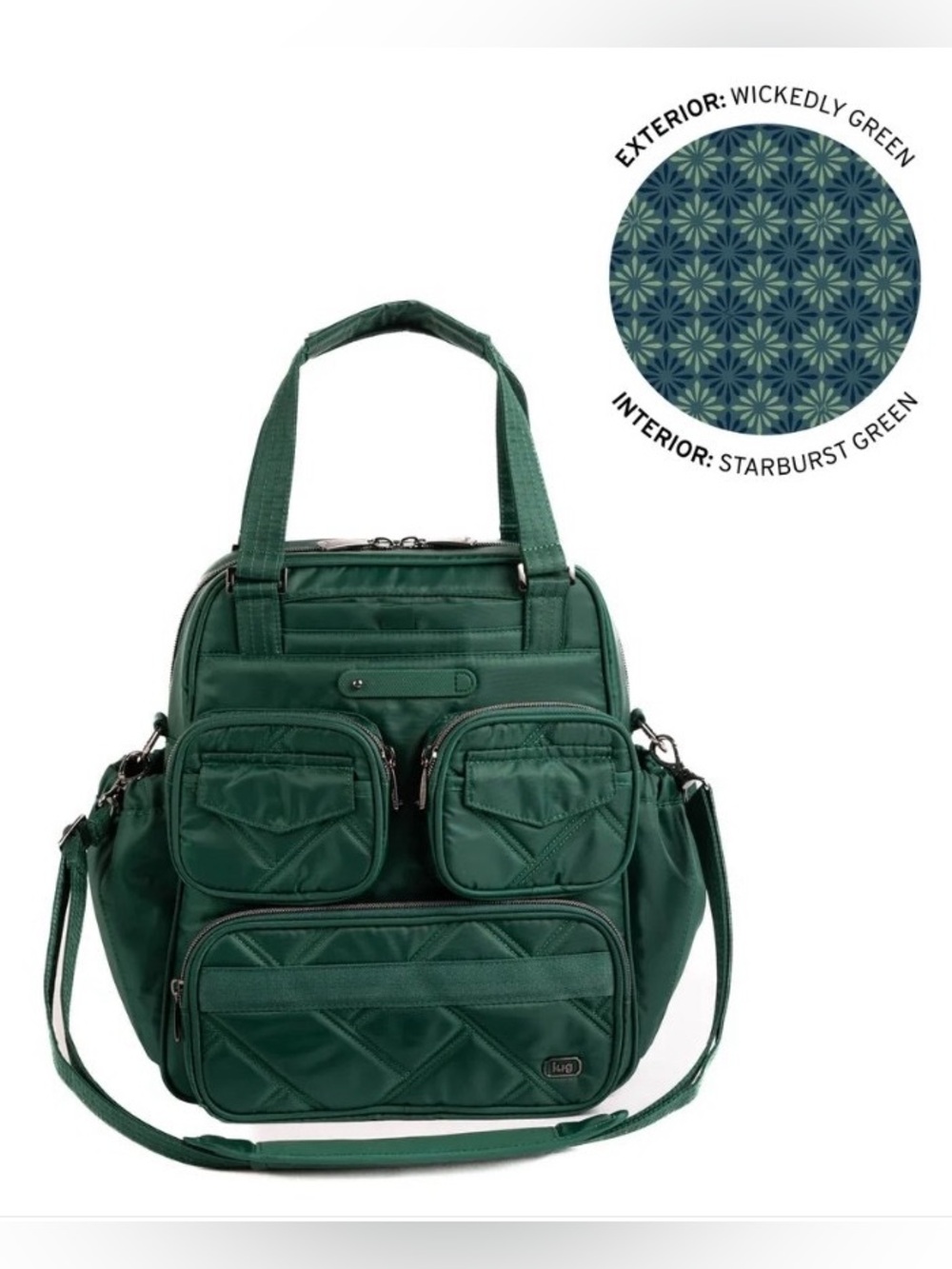 Lug Legacy Collection Mini Puddle Jumper Tote Backpack Wickedly Green